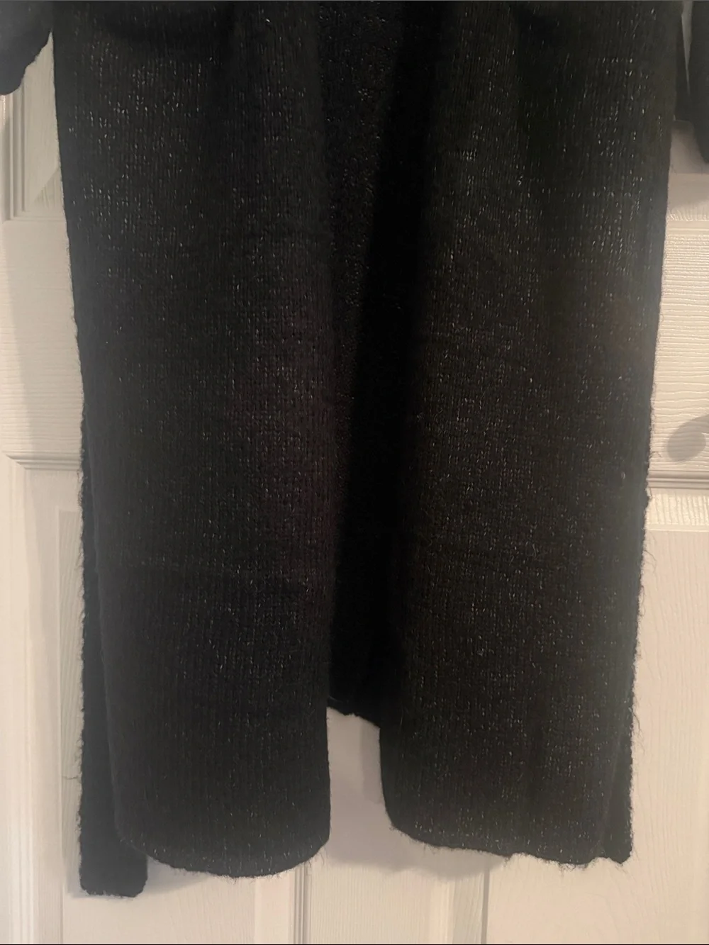 NEW Kerisma Women's Black Knit Belted Robe Cardigan Alpaca Sweater Sz S/M
